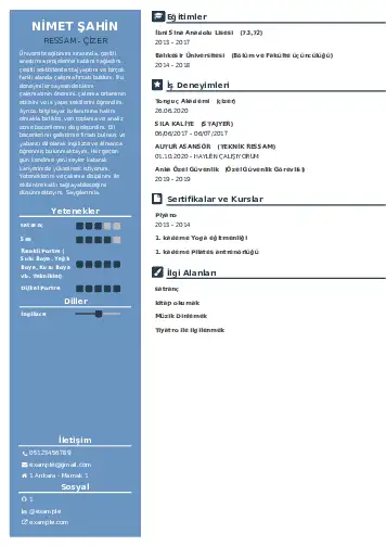 Ressam Cv Örnekleri cv indir